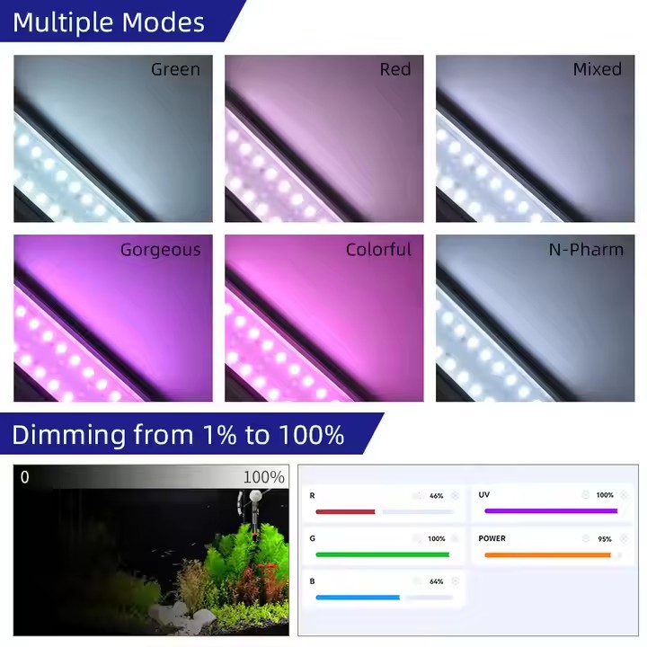 إضاءة حوض السمك WEEK AQUA سلسل - مراجعة Aquarium Plants Live وسعره
