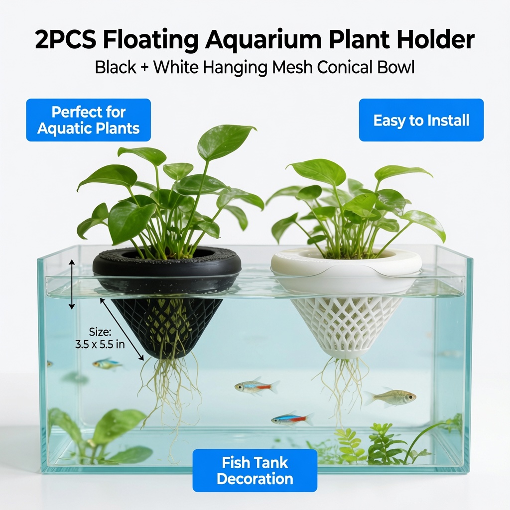 قطعتان من حامل النباتات العائم - مراجعة Aquarium Plants Live وسعره