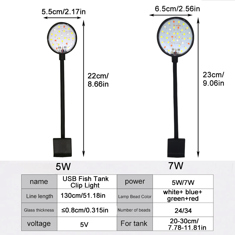 USB حوض السمك LED مصباح خزان ا - مراجعة Aquarium Plant Light وسعره